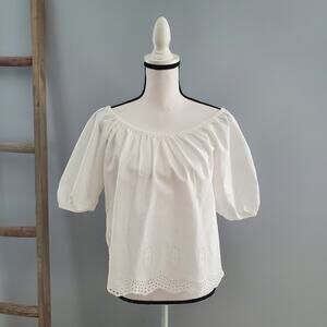 LOFT White Off The Shoulder Boho Top SP